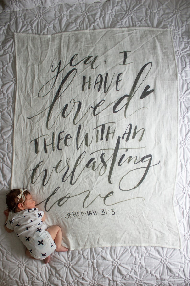 Swaddle Blanket Scripture Muslin Jeremiah Everlasting Etsy