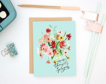 notecard | floral, friendship, wedding, botanical, citrus, lemon, blank, blush, yellow, bouquet, wildflower, shower