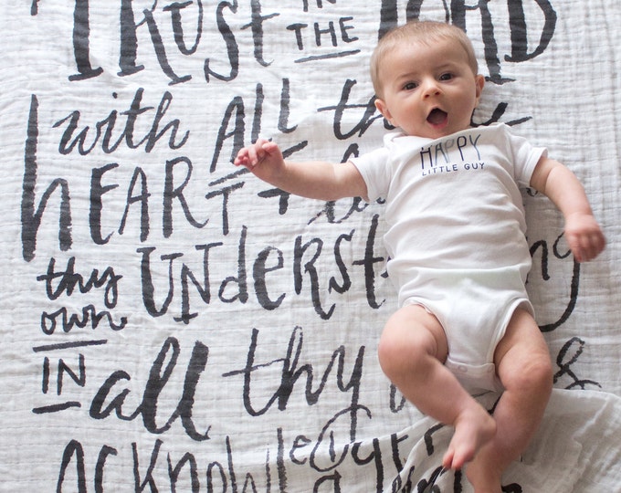 Swaddle Blanket Scripture, Muslin, Joshua, Courageous, Bible Verse
