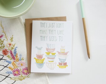 mother's day card | retro, vintage, foodie, whimsical, classic, funny, traditional, pyrex