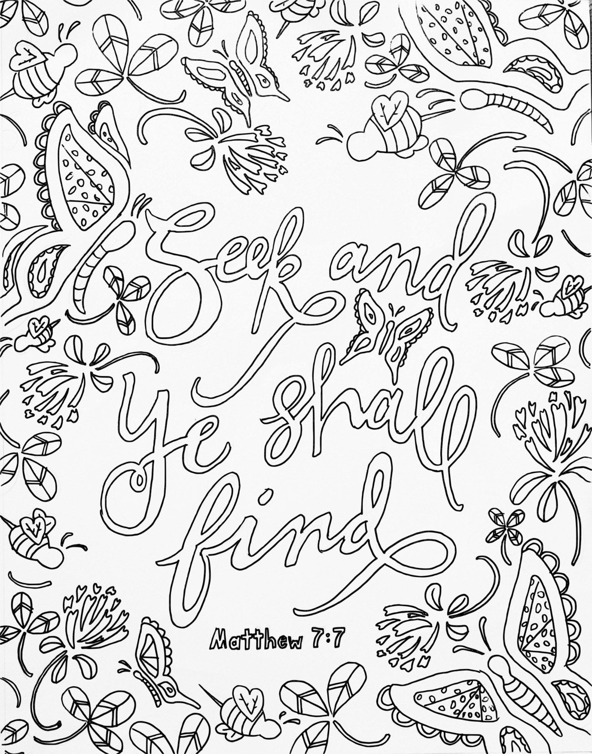 Scripture Coloring Page Adult Coloring, Meditation, Devotional Coloring