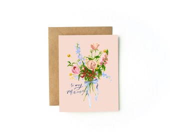 Mother's Day watercolor card | mama, floral watercolor, cards under 5, Christian Mother's Day card