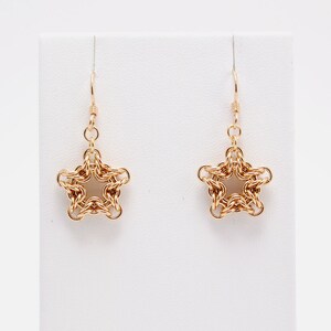 December Star Earrings in Jewelers Brass