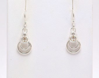 Large Loop Byzantine Earrings in Sterling Silver