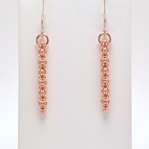 Byzantine Chain Earrings in Rose Gold Fill