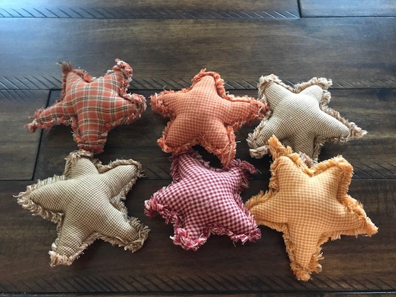 New Homespun Plaid Ornies Bowl Fillers Primitive Stars Fall Etsy