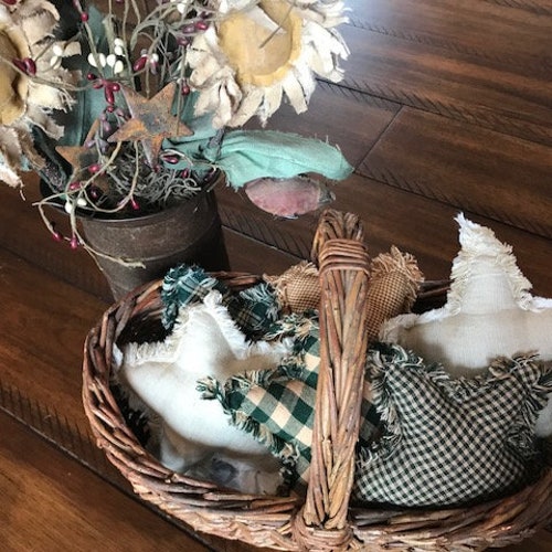 New Homespun Plaid Ornies Bowl Fillers Rag Primitive Stars Etsy