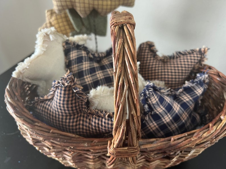 New Homespun Plaid Ornies Bowl Fillers Primitive Stars Navy Etsy