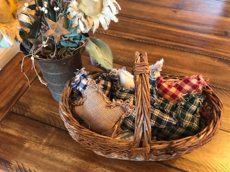 New Homespun Plaid Ornies Bowl Fillers Primitive Stars Mix Red Etsy