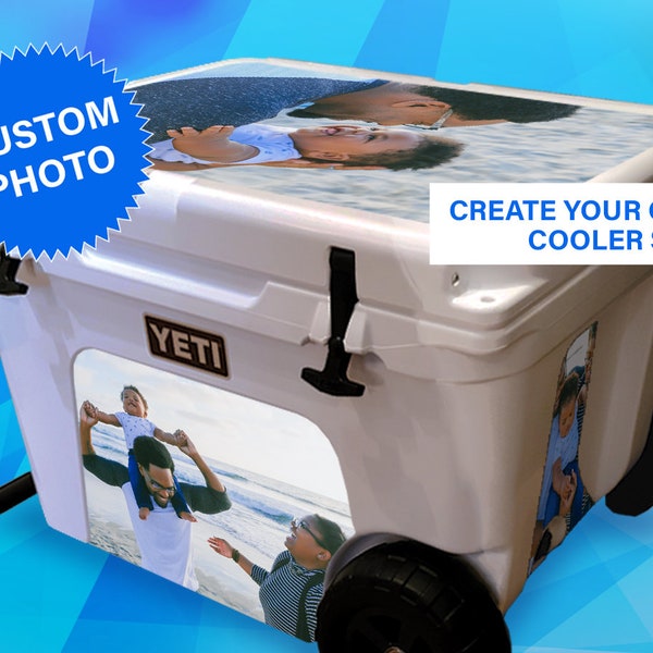MightySkins Personalized Custom Skin for Yeti Cooler with Your Own Image 3M Vinyl Decal Wrap Sticker Roadie 24, Tundra Haul, Jug, 20, 45, 50