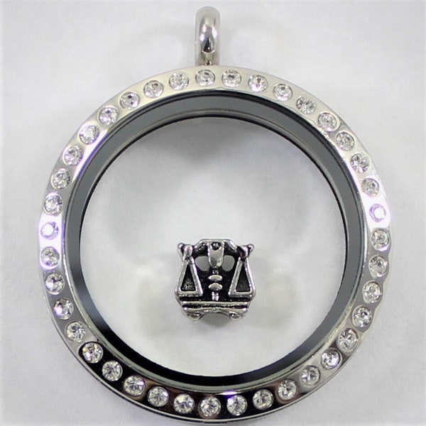 Scales of Justice Floating Charm for Glass Locket