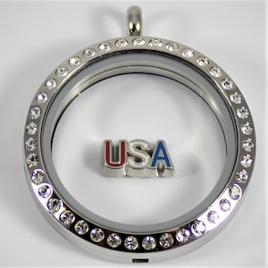 USA Floating Charm for Glass locket