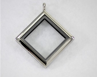 Floating Locket / Glass Locket / Memory Locket Pendant Stainless Steel