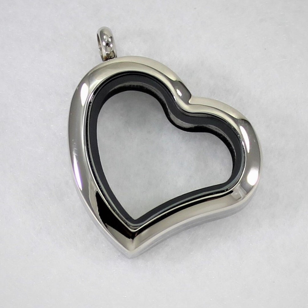 Floating Locket / Glass Locket / Memory Locket Pendant Stainless Steel ...