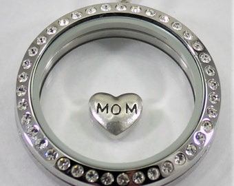 Mom Heart Floating Charm for Glass locket