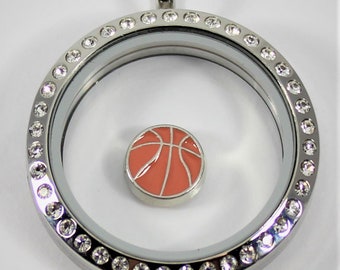 Basketball Floating Charm for Glass Locket
