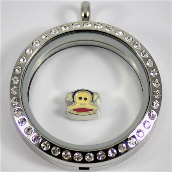 Sock Monkey Floating Charm for Glass locket