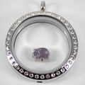 Purple Hippo Floating Charm for Glass Locket