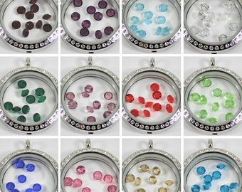 4mm Crystal Birthstone Floating Charm for Glass locket