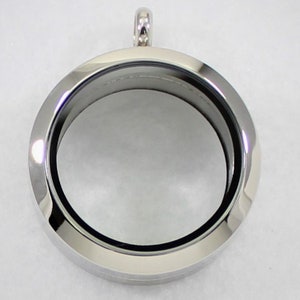 30mm Floating Locket Deep / Glass Locket / Memory Locket Pendant Stainless Steel