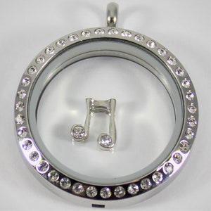 Music Notes Floating Charm for Glass Locket