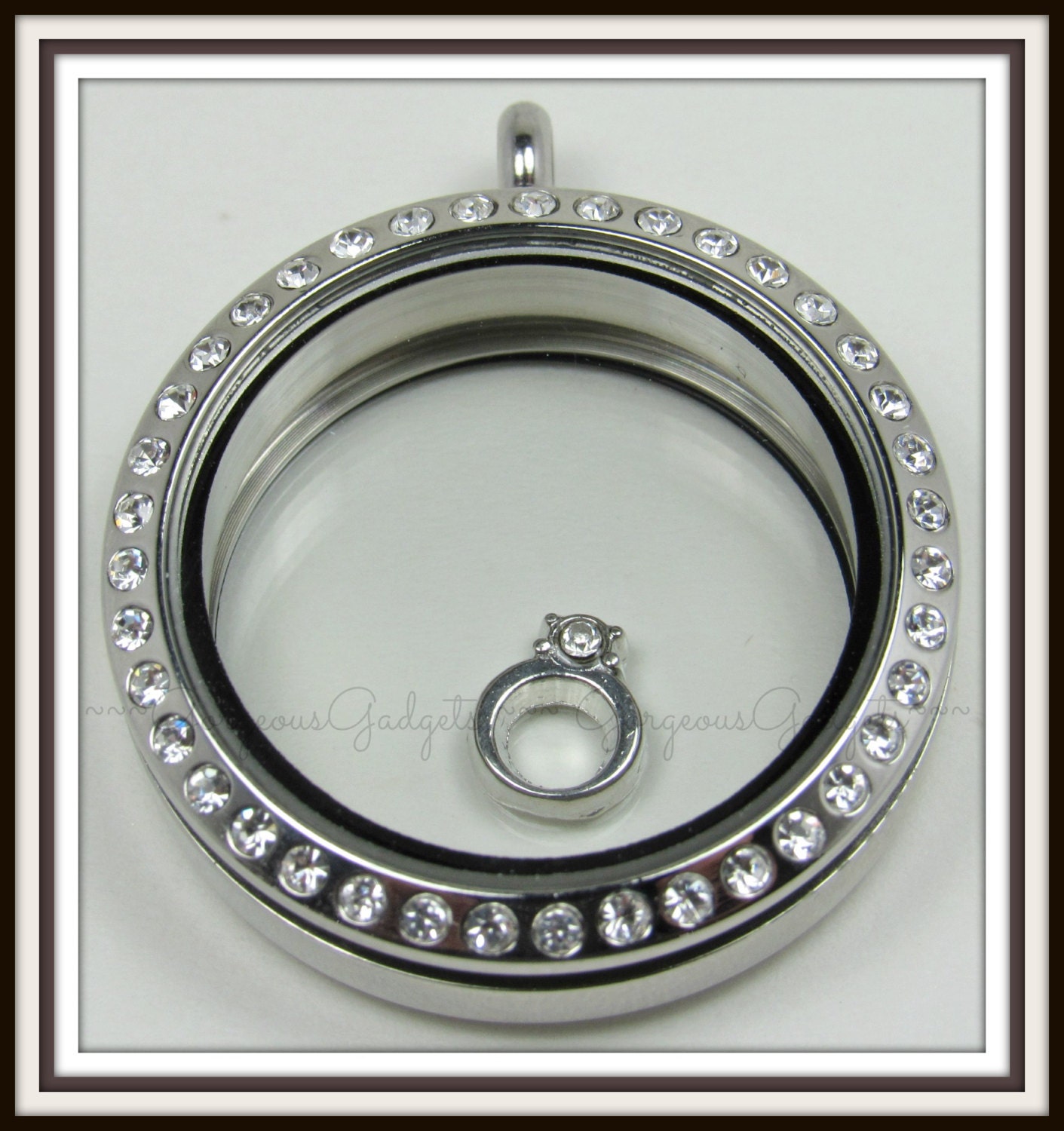 Engagement Ring Floating Charm for Glass locket / Floating Etsy