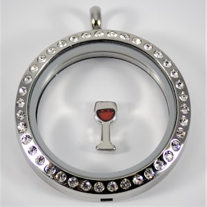 Wine Glass Floating Charm for Glass Locket