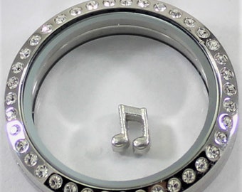 Music Notes Floating Charm for Glass locket