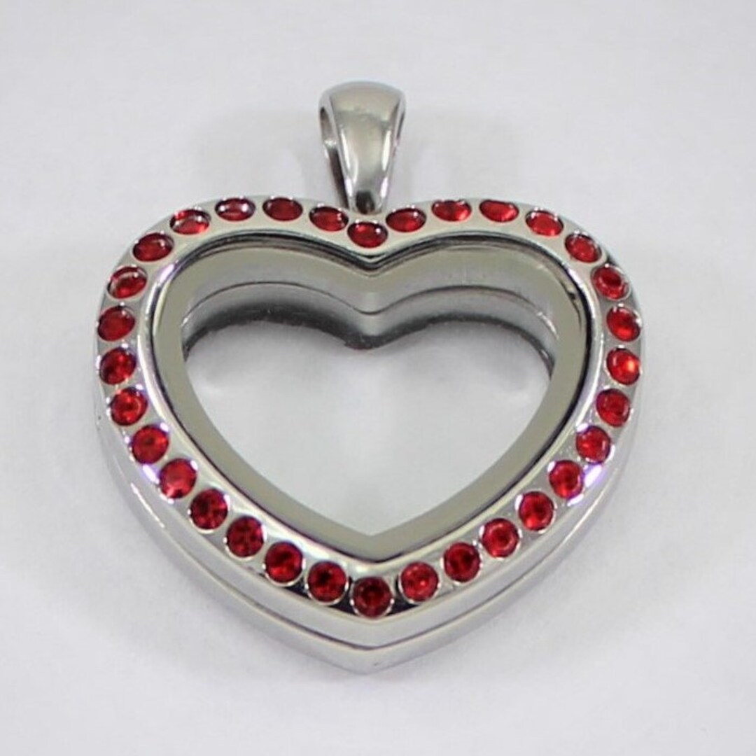 25mm Floating Locket / Glass Locket / Memory Locket Heart Pendant ...