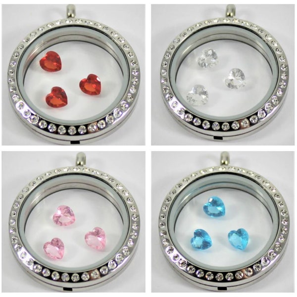 5mm Crystal Heart Floating Charm for Glass Locket