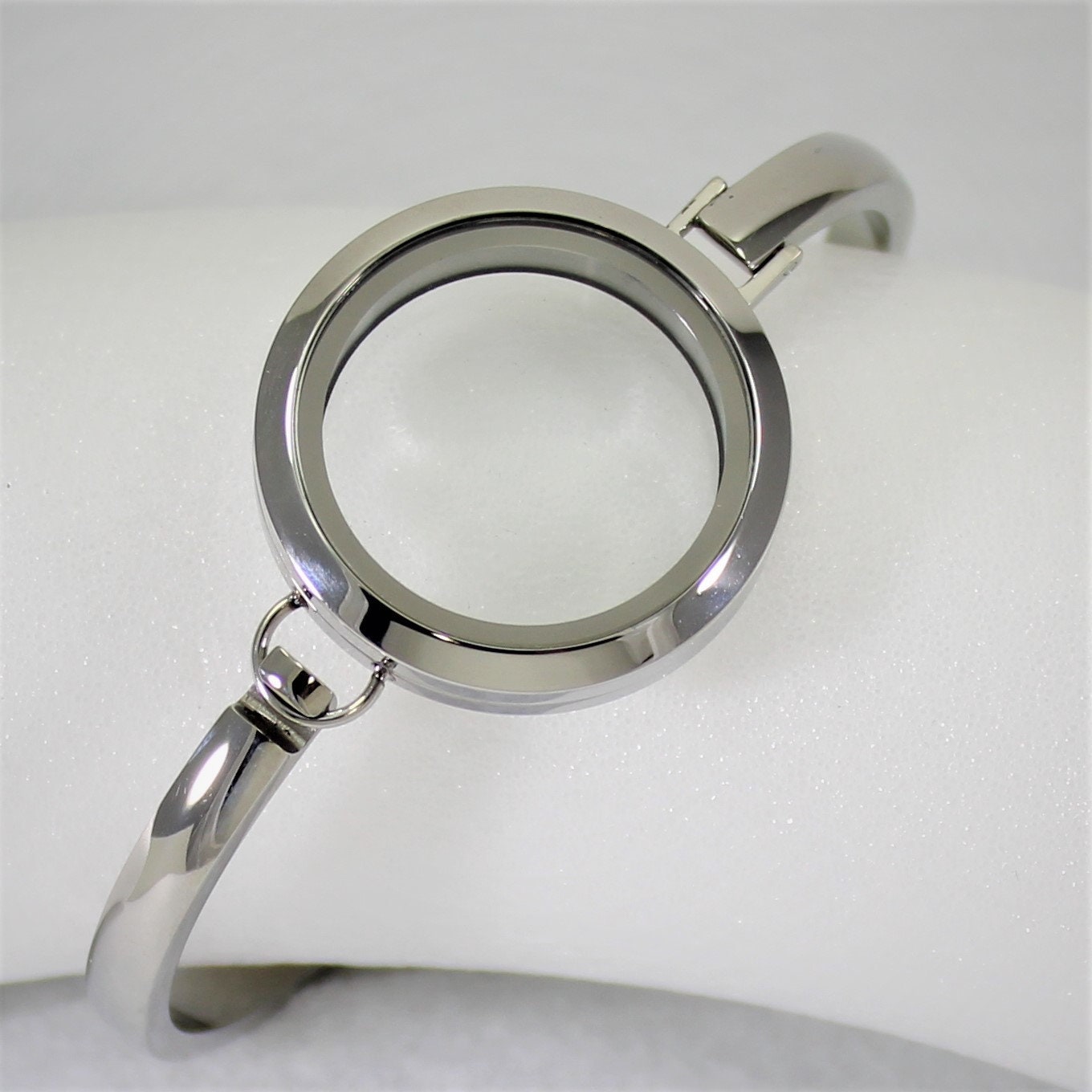 30mm Floating Locket Bangle Bracelet / Glass Locket / Memory Locket ...