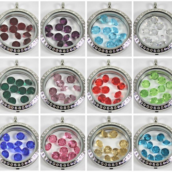 Dije flotante de piedra natal de cristal de 5 mm para medallón de cristal