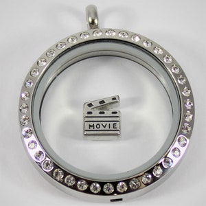 Movie Clapper Board Floating Charm for Glass Locket