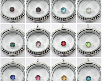 Birthstone Floating Charm for Glass locket