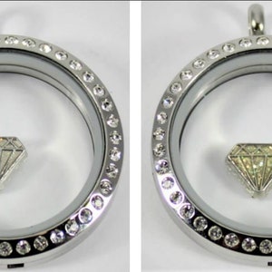 Diamond Floating Charm for Glass Locket