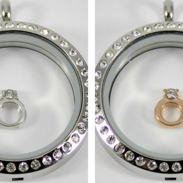 Engagement Ring Floating Charm for Glass locket