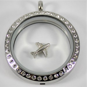 Airplane Floating Charm for Glass Locket
