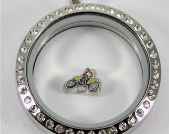 Dirt Bike Floating Charm for Glass locket