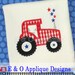 Tractor Stars Applique Digital Design - 4th of July Applique Design - Patriotic Machine Embroidery 4 sizes Design