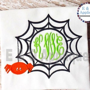 Spiderweb Monogram Digital Embroidery Design - Halloween Machine Embroidery Design - Spider Embroidery Design - Spiderweb Embroidery Design