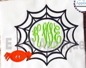 Spiderweb Monogram Embroidery Design - Halloween Embroidery Design - Spider Embroidery Design- Digital Design- Fall Design- Instant Download