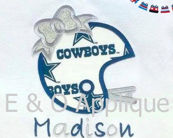 Football Helmet Bow Applique Design - Football Applique Design - Football Helmet Applique Design - Girl Football Applique Design