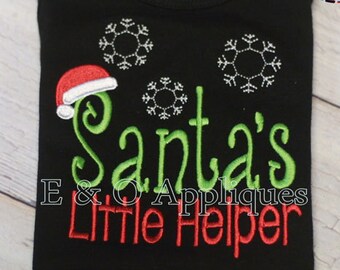 Santa's Little Helper Embroidery Design - Santa Applique Design - Santa Embroidery Design - Christmas Embroidery Design