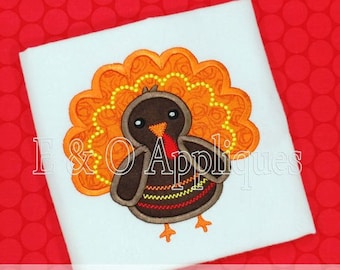 Turkey Applique Design - Thanksgiving Applique - Turkey Embroidery Design - Thanksgiving Embroidery Design