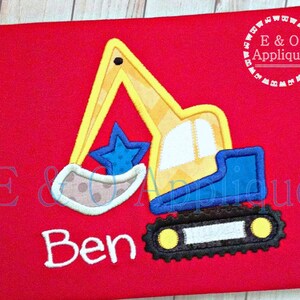 Digger Star Applique Design - Digger Construction Applique - 4th of July Applique Design