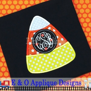 Monogram Candy Corn Digital Applique Design - Candy Corn Embroidery Design - Halloween Applique Design - Monogram Applique Design