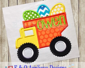 Dump Truck Easter Applique - Dump Truck Applique - Easter Applique - Easter Dump Truck Applique Design - Easter Embroidery Design