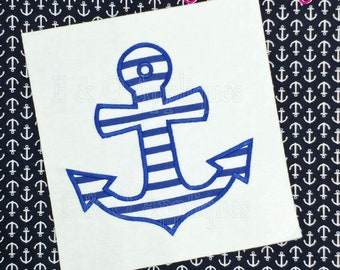Anchor Applique Design - Machine Embroidery Design - Nautical Applique - Summer Applique - Boating Applique - Anchor Embroidery Design