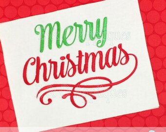 Merry Christmas Machine Embroidery Design - Merry Christmas Embroidery Saying - Christmas Embroidery Design - Digital Embroidery Design