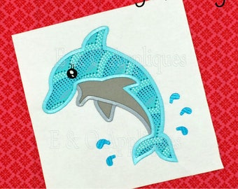 Dolphin Applique Patch 3-Pack, Small, Iron on Grey Porpoise